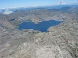 Day 4 - Spirit Lake 2.0 with Rainier in the distance - Flotilla of tree trunks from 1980 eruption on far end of lake